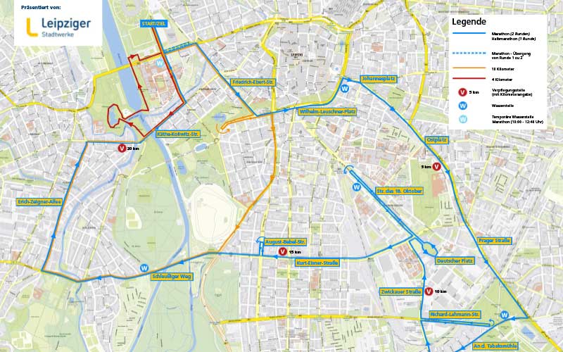 Streckenkarte 2025 LEIPZIG MARATHON